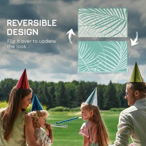 Outsunny Dywan zewnętrzny - Tarasowy, odporny na warunki pogodowe, nowoczesny design, 365 cm x 274 cm x 0,3cm, Zielony + Kremowy