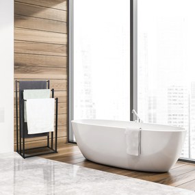 Stojak na ręczniki 3 szczeble - czarny - M