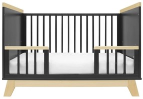 New Baby Łóżeczko dziecięce Marcus z barierką,czarne /naturalne