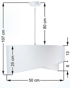 Biało-liliowa asymetryczna lampa wisząca - EX990 Zenara