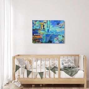 Obraz na szkle - Abstrakcyjny obraz olejny (70x50 cm)
