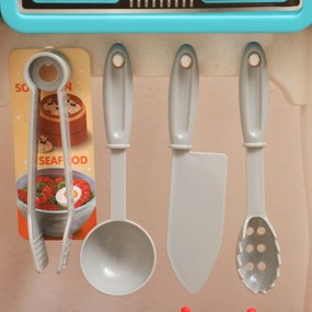 AIYAPLAY 92-elementowy zestaw kuchenny dla dzieci, kran, tworzywo sztuczne, 3–6 lat, zielony