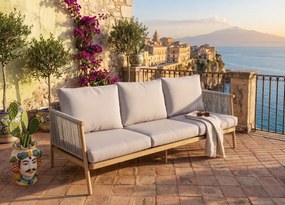 Aluminiowa sofa ogrodowa BLANDO - duża 3-osobowa, 186 cm