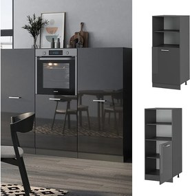 Szafka kuchenna antracyt wysoki połysk 60x57x143 r-line