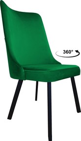 Krzesło Victor tkanina Welur noga metalowa : Kolor nogi - Czarna profil, Kolor tkaniny - VELVET - MG25, Typ siedziska - Siedzisko obrotowe 360°