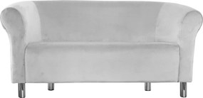 Sofa Milo tkanina Welur wygodna sofa tapicerowana do salonu i poczekalni : Kolor nogi - Chrom, Kolor tkaniny - VELVET - MG39, Typ tkaniny - Velvet, Wysokość nogi - 15 cm