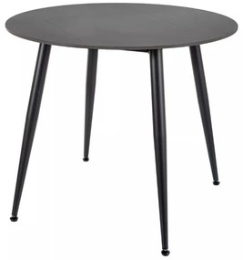 Okrągły stół jadalniany RION 90 cm z blatem ceramicznym, czarny marmur