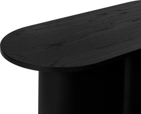 Czarny stolik z blatem w dekorze dębu 50x115 cm Looi – noo.ma