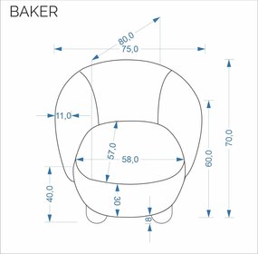 Otulający fotel do salonu Baker Halmar