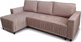 Elegancki narożnik lewostronny rozkładany VIKI 238x143cm, w tkaninie MONOLITH  62 fioletowy