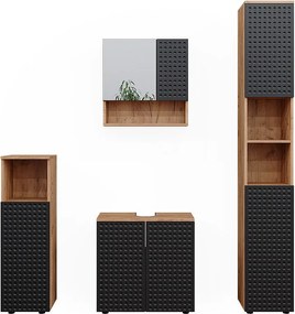 Zestaw mebli łazienkowych kropkowany antracyt 80x41x58.6 irma