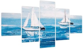 Obraz - Obraz jachtów na morzu (125x70 cm)