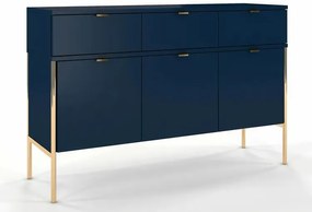 Komoda na metalowych nóżkach w stylu glamour Marly 3X - Granat