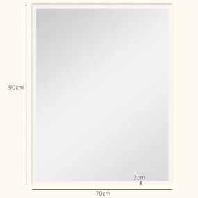 HOMCOM Lustro ścienne, 70 x 90 cm, dekoracyjne lustro wiszące, łatwy montaż, w zestawie śruby | Aosom PL