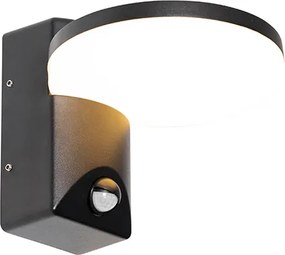 Lampa ścienna zewnętrzna czarna z diodą LED IP54 z czujnikiem ruchu - Esmee