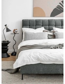 Jasnozielone tapicerowane łóżko dwuosobowe ze stelażem 180x200 cm Eve – Miuform