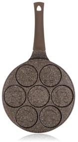 Banquet Patelnia do racuchów z powierzchnią nieprzywierającą Granite Brown Smile, 26 cm