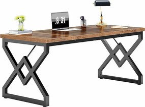 160 x 70 x 75 cm Duży stół komputerowy do biura, stanowisko pracy, biurko dyrektorskie do biura domowego