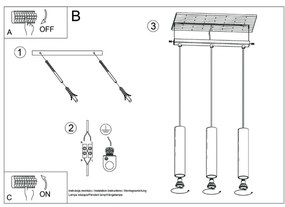 Lampa wisząca LAGOS 3L beżowa SOLLUX  LIGHTING