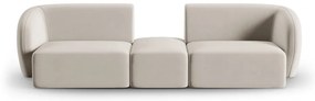 Beżowa aksamitna sofa 246 cm Paolo – Milo Casa