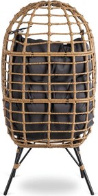 Fotel Ogrodowy MADISON Kokon Wypoczynkowy Szary Nowoczesny Boho