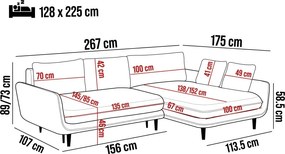 Narożnik SOLANO funkcja spania pojemnik poduszki Element 12 WERSAL