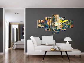 Obraz malowanej abstrakcji (125x70 cm)