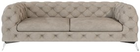 Szarobeżowa aksamitna sofa 225 cm Chelsea – Ropez