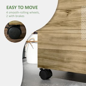 Outsunny Kwietnik z pergolą, 4 koła, drewno naturalne, lakier odporny na warunki atmosferyczne, 76 x 30 x 155 cm