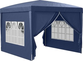 Outsunny Pawilon, Namiot imprezowy, 4 odłączne ściany boczne, 2 okna, Rama metalowa, 2,95 x 2,95 m, Niebieski