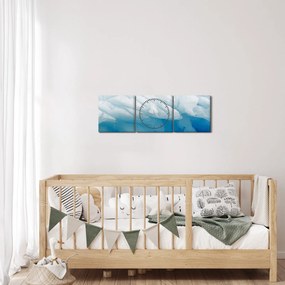 Obraz - Niedźwiedź polarny (z zegarem) (90x30 cm)