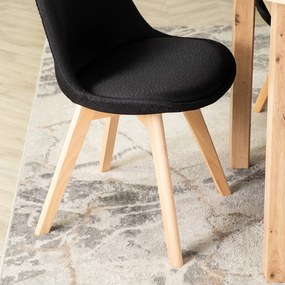 Krzesło Tapicerowane do Jadalni NEVEL Czarne Skandynawskie