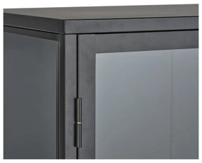 Czarna metalowa witryna 132x88 cm Carmel – Unique Furniture