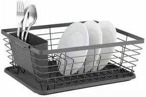 Metalowa szara suszarka kuchenna na naczynia R1-D71