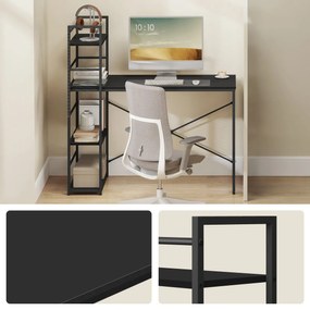 Biurko MAX 4.0 SONOMA z regałem 120x44 cm, czarne