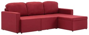 Rozkładana sofa modułowa czerwone wino - Odi 4Q