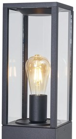 Zewnetrzna Nowoczesna lampa podłogowa zewnętrzna czarna 80 cm z gniazdem IP44 - Charlois Nowoczesny Oswietlenie zewnetrzne
