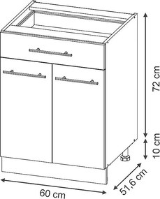 Szafka dolna do kuchni jasnoniebiesko-szary 60x60x82 fame-line