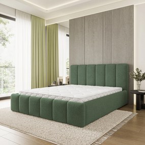 Masseno Łóżko Tapicerowane ATTORA z pojemnikiem na pościel 180x200 cm - Zielony, QUELLE 37
