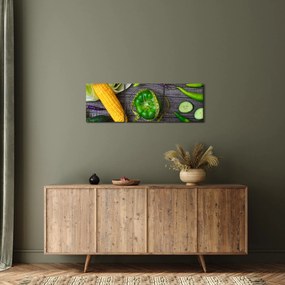 Obraz z warzywami (z zegarem) (90x30 cm)