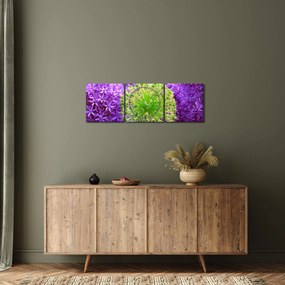 Obraz kwiatu (z zegarem) (90x30 cm)