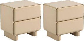 Zestaw 2 szafek nocnych z 2 szufladami – MDF – Beżowy lakierowany - AUNELA