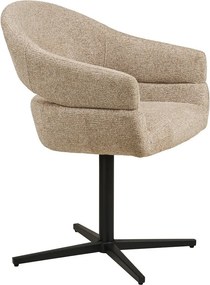 Beżowy tapicerowany fotel jadalniany z podłokietnikami Dover – House Nordic