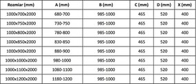 Mexen Velar kabina prysznicowa rozsuwana 100 x 70 cm, szron, czarna - 871-100-070-31-70
