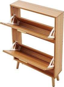 Szafka na Buty SucceBuy z 2 Wysuwanymi Szufladami, Przechowywanie w Rattanie do Przedpokoju