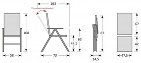 EXPERT ACTIVE szary - zestaw ogrodowy aluminiowy 4+1