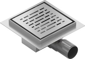 Mexen Flat-Q M01 wpust podłogowy kwadratowy 12 x 12 cm, inox - 1010312