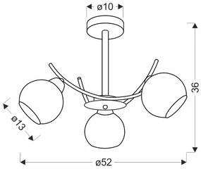 Nowoczesna wisząca lampa z trzema kloszami - M071 Ormond 7X