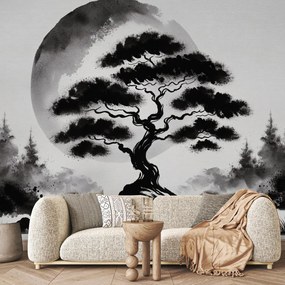 Fototapeta - Czarno-bonsai (196x136 cm)
