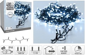 Łańcuch świetlny LED, oświetlenie świąteczne, łańcuch świetlny, zimna biel, 480 LED